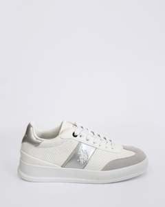 Womens Sneakers: CAMPY WOMENS SNEAKERS WHITE/SILVER