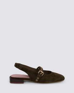Womens Flats: BLAST SLINGBACK FLATS CHOCOLATE SUEDE