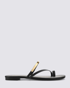 MILES STRAPPY FLAT SANDALS BLACK