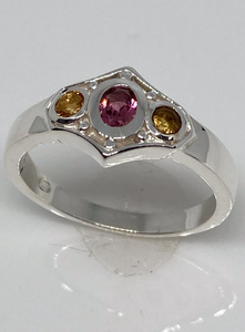 Pink Tourmaline & Citrine Ring - Andrea Spicer