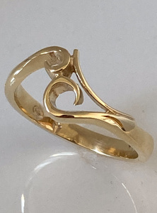 Gold Rings: Gold Koru Ring - Andrea Spicer
