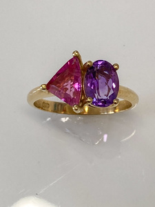Amethyst & Pink Tourmaline Ring - Andrea Spicer