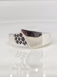 Diamond Rings: Black Diamond Wrap Ring - Andrea Spicer