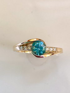 Coloured Stone Rings: Blue Zircon Ring - Andrea Spicer