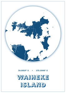 Products: Waiheke Island Map Dot