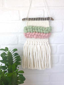 Mini Wall Hangings: Mini Wall Hanging - Green/Pink