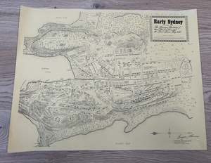 an unusual hand drawn map illustrating Early Sydney circa 1802-1809