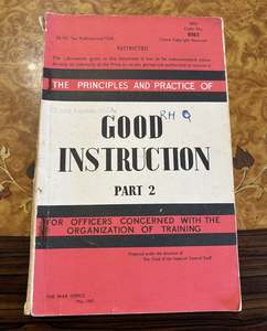 Books Magazines: collectible war memorabilia...  The Principles and Practice of Good Instruction Part 2 1947, British War Office