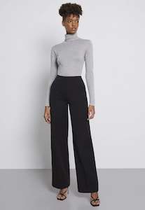 Novo: Silk Turtleneck Bodysuit - Grey