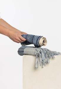 Paros Organic Hand Towel - Blue & Petrol