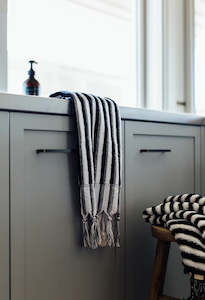 Ottoloom: Organic Hand Towel - Black Stripe