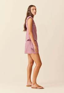 Shorts: Raquel Bow Short - Pink Burgundy