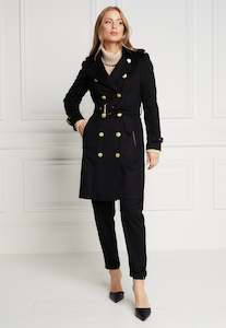 Trench Coats: Marlborough Trench Coat - Soft Black
