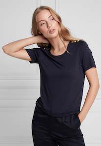 Relaxed Fit Crew Neck Tee - Navy