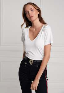 Back In Stock 1: Relaxed Fit V Neck Tee - White