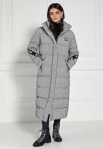 Camden Longline Coat - Houndstooth