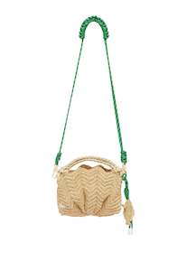 Horizon Raffia Shell Cross Body Bag - Natural