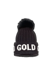 Goldbergh: Hodd Beanie Faux Pom - Black
