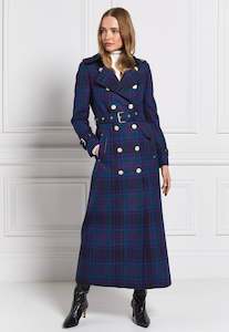 Marlborough Trench Coat Full Length - Heather Tartan