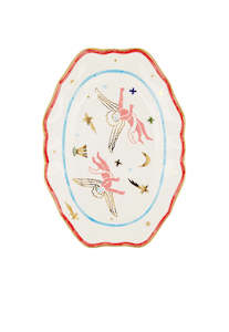 Tiger Oval Plate With Angels