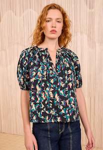 Ulla Johnson: Loli Short Sleeve Blouse - Kaleidoscope
