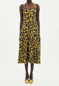 Ulla Johnson: Vivi Sweetheart Neckline Midi Dress - Verdite