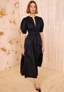 Othella Short Sleeve Midi Dress - Noir