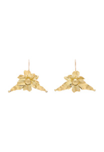 Gaia Flower Stud Earrings - Brass