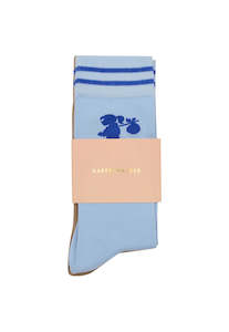 Socks: Runaway Girl Socks 2 Pack - Sky Blue/Sesame