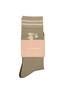 Socks: Runaway Girl Socks 2 Pack - Sage/Olive