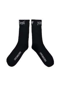 Socks: Merino Heart Sox - Black/Bone
