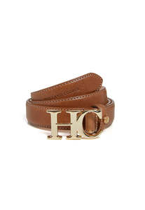 Atelier Slim Logo Belt - Tan Contrast
