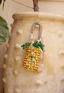 Bags: Wood Bead Pineapple Mini Bag - Multi