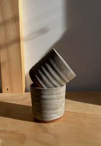 Saturday Ceramics: Ripple Tumbler - Stone