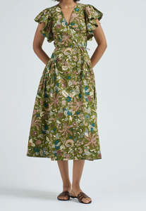 Ulla Johnson: Darya Drop Waist Midi Dress - Lichen