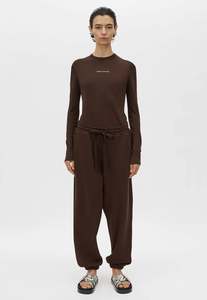 Park Long Sleeve Logo Top - Bitter Chocolate