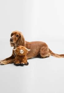 Dog Highland Cow Toy - Brown/Classic