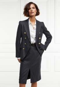 Blazers Coats: Knightsbridge Blazer - Charcoal Pinstripe