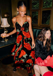 Farm Rio: Latin Roses Sleeveless Maxi Dress - Black