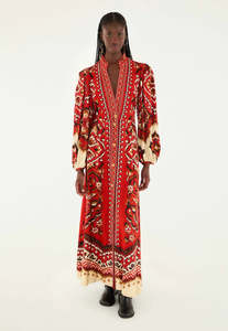 Farm Rio: Ainika Pineapple Maxi Dress - Ikat Cream