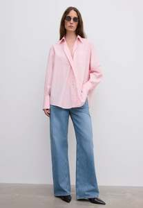 House Of Dagmar: Asymmetric Shirt - Dusty Pink