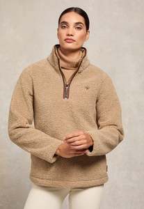 Hc Country Collection: Country Fleece Quarter Zip - Natural Borg