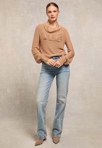 Daisy Roll Neck Knit - Camel