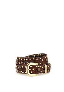 Belts: Studded Belt - Cognac