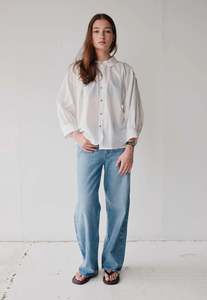 Mahsa: Dune Shirt - Cream Cotton Voile