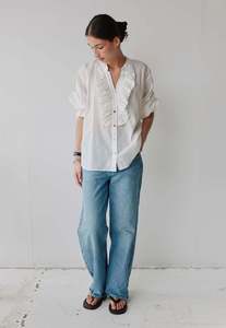 Jane Blouse - Cream Cotton Voile