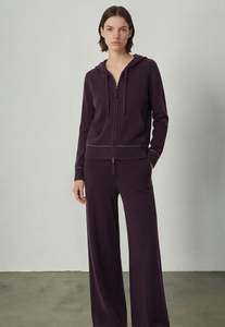 497 Cashmere Blend Side Stitch Pant - Merlot