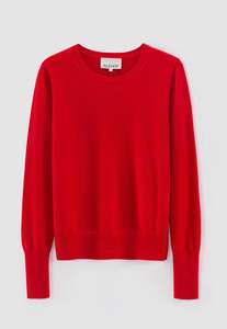 407 Cashmere Classic Crew - Poppy