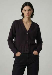Aleger Cashmere: 159 Most Favorite Cardi - Eggplant