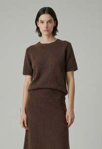 658 Brushed Shortsleeve Knit - Mink